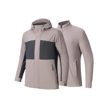 Anta Outdoor Collection Jackets & Coats Men's Heather Gray/Dark Burgundy Gray
