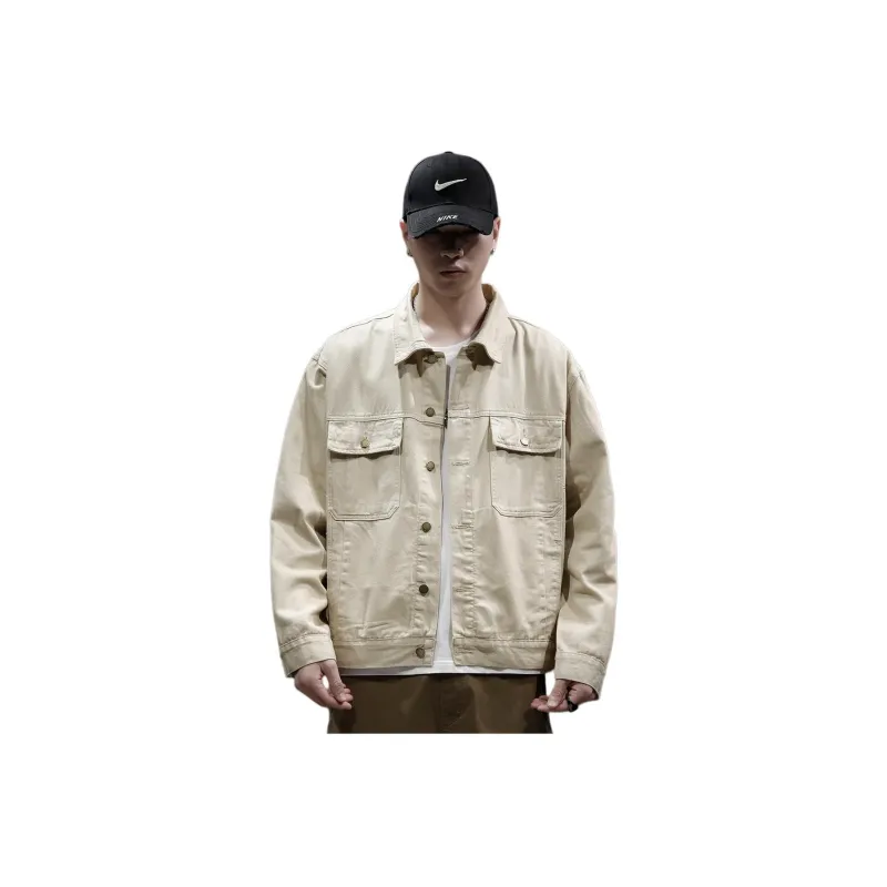 Tonlion Denim Jacket Men's Khaki-0