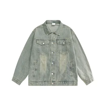 TEN MIRO Denim Jackets Unisex Yellow Mud