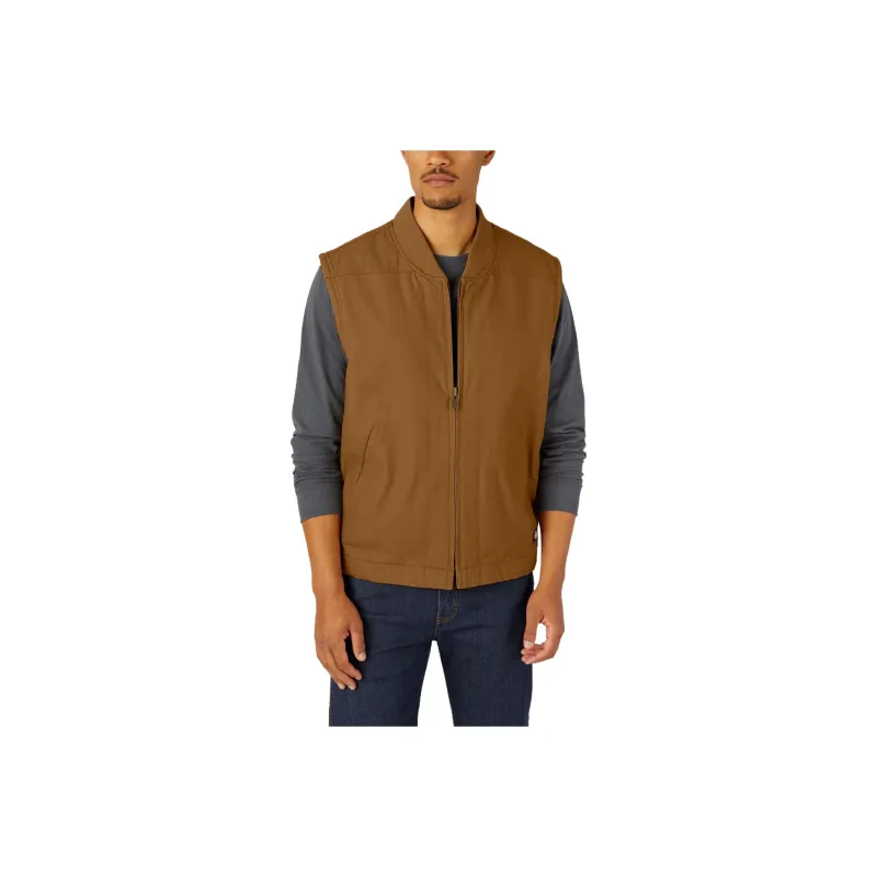Dickies High Pile Fleece Lined Duck Vest Vest Men's Brown-0