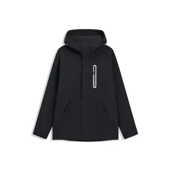 XTEP Wing Waterproof And Windproof Windbreaker Jacket Unisex Jet Black
