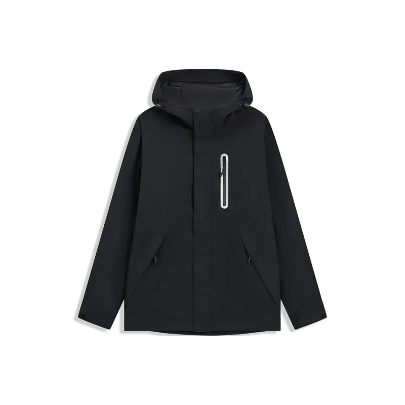 XTEP Wing Waterproof And Windproof Windbreaker Jacket Unisex Jet Black-0