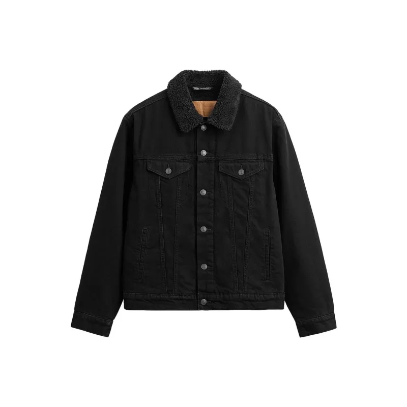 ZARA Denim Jackets Men Black-0
