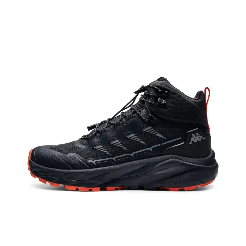 Kappa Anti Slip Wear Resistant High Top Running Shoes Men's Black