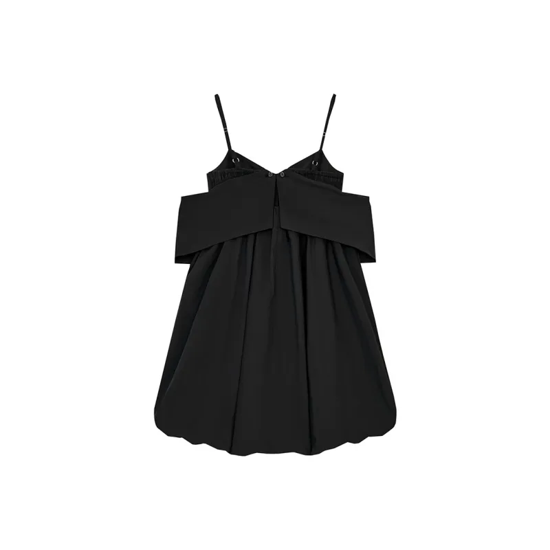 ELF SACK Slip Dress Women's Elegant Black-1