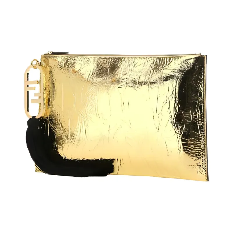 FENDI Leather Handbag Women's Gold-1