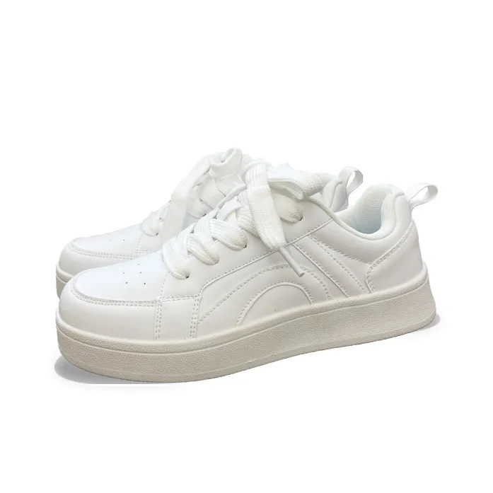 XLAIII Slip Resistant Moisture Wicking Low Top Skateboard Shoes Unisex Pure White-1