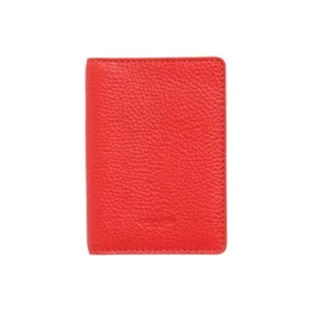 COACH Glossy Finish Pebbled Leather Card Holder, Wallet Mini Women's Coral Red