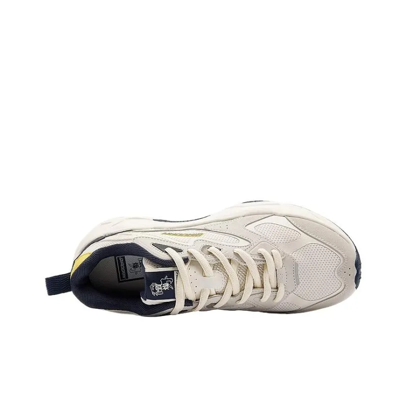 QIAODAN Star II Cushioning, Slip Resistant, Lightweight Low Top Chunky Sneakers Men's Ancient Porcelain White-3