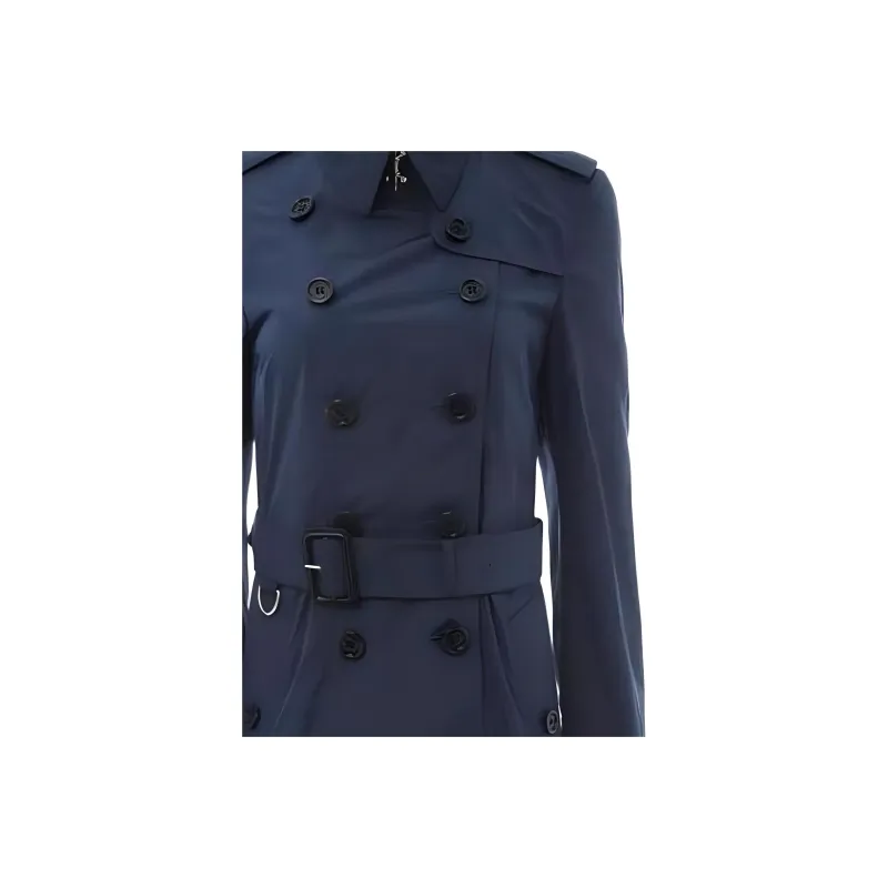 Burberry Trench Coats Women's Navy Blue-3