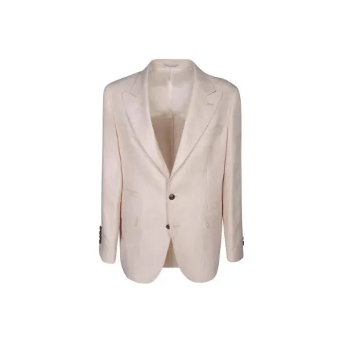 Brunello Cucinelli Single Breasted Curved Hem Blazer