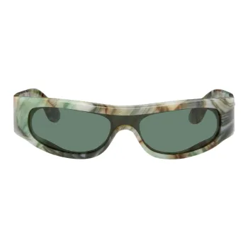 Retrosuperfuture Nylon Irregular Shape Sunglasses Men's Green