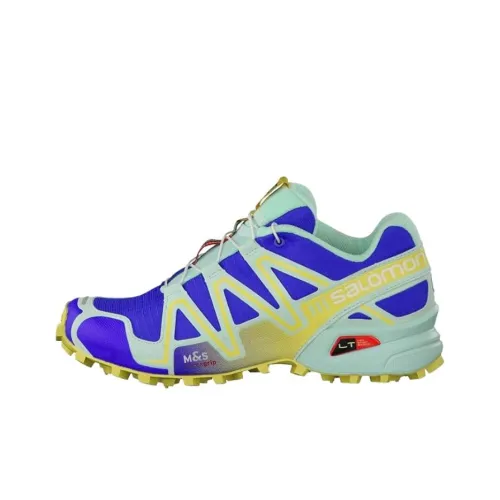 SALOMON Speedcross 3 Anti Slip Wear Resistant Low Top Outdoor Shoes Women's Blue Yellow