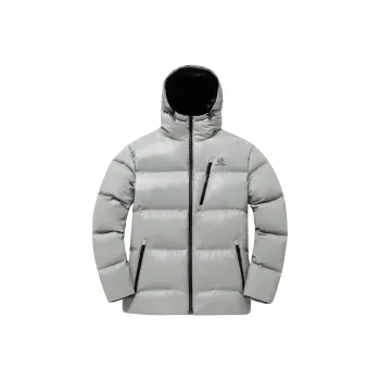 SALOMON Solid Color Hooded Down Jacket Unisex Forest Gray
