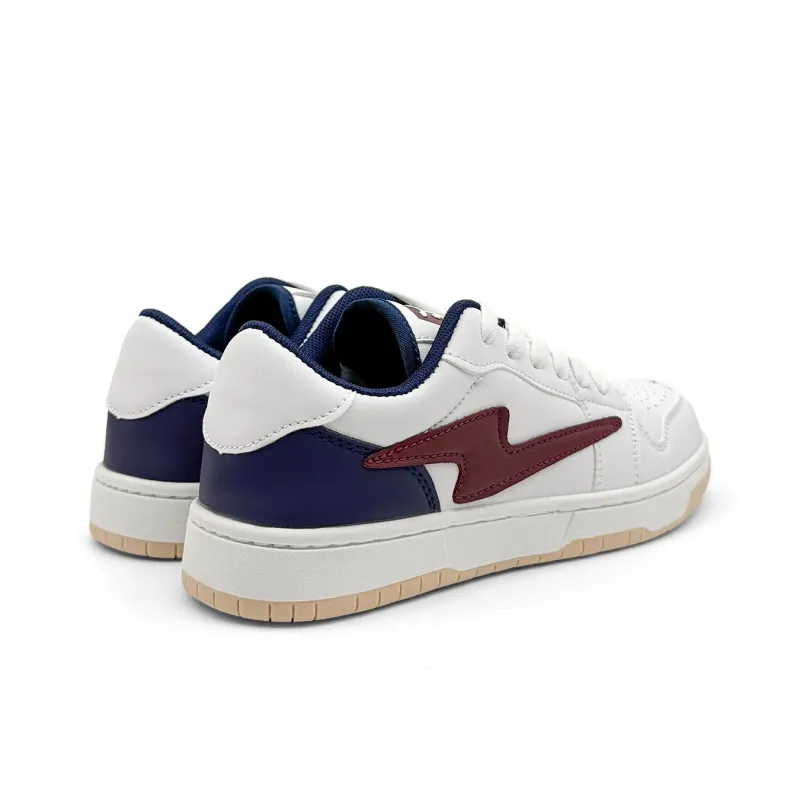 Mengsai Anti Slip Wear Resistant Low Top Skateboard Shoes Unisex Sapphire Mismatched-5