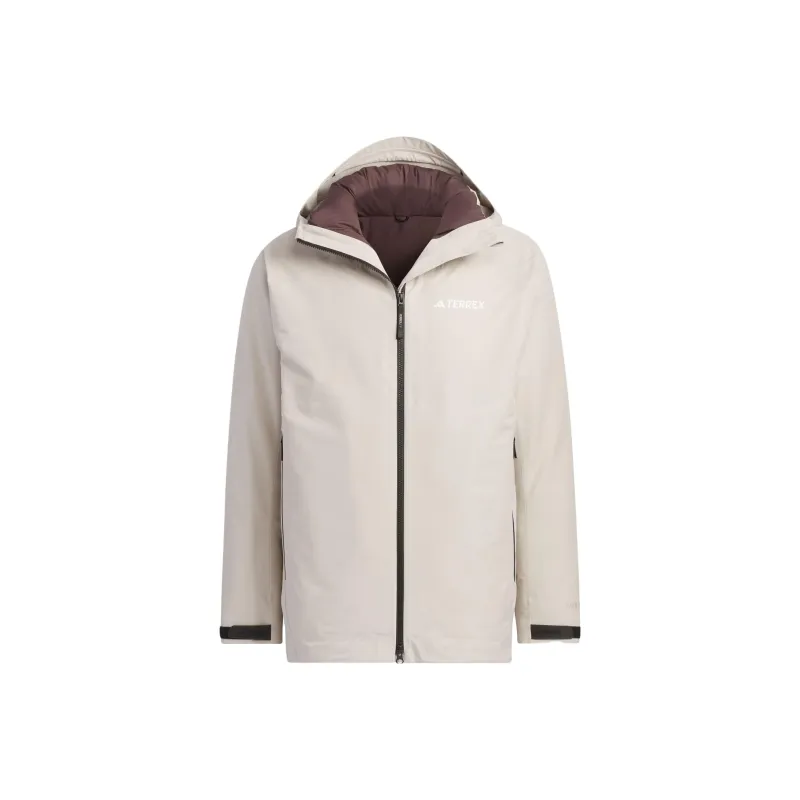 Adidas Waterproof And Windproof Windbreaker Jacket Men's Ecru-0