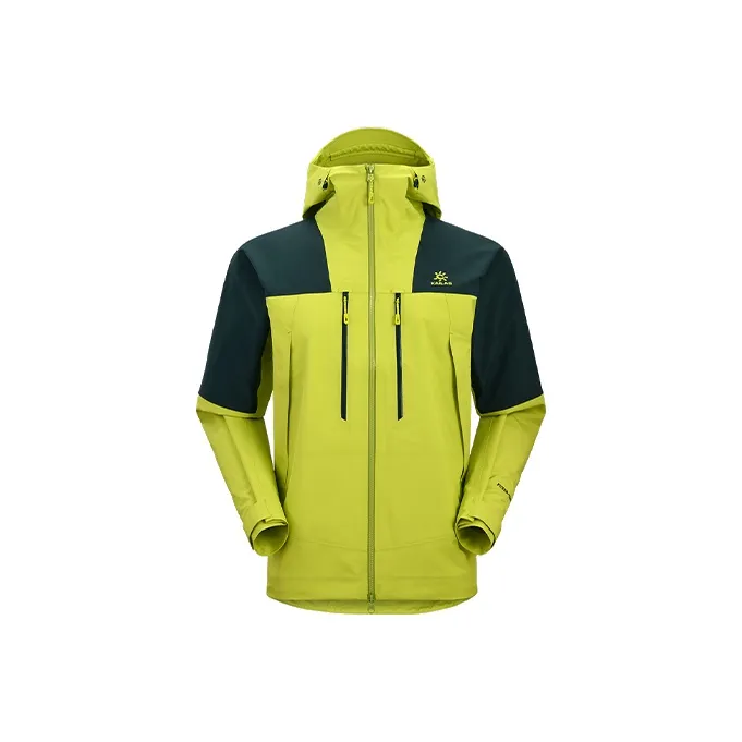 KAILAS Hooded Windbreaker Jacket Men's Lime Green/turquoise Green-0