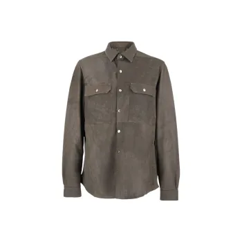 RICK OWENS Leather Shirt Jacket