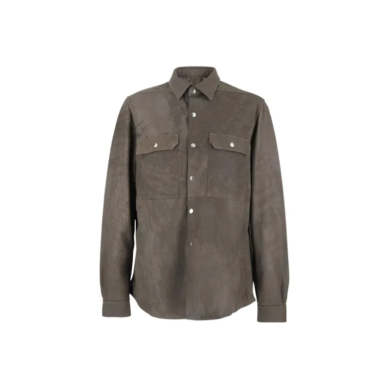 RICK OWENS Leather Shirt Jacket-0