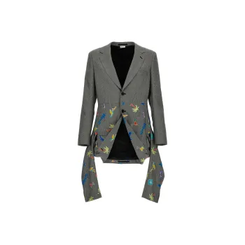 COMME Des GARCONS HOMME PLUS Embroidered Checked Single Breasted Blazer