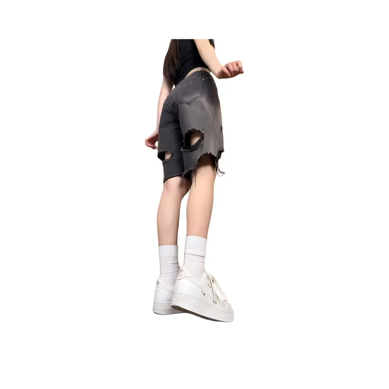 Ordifen Denim Shorts Women's Black-1