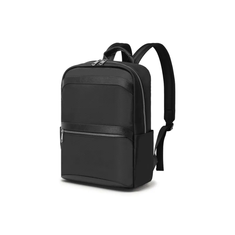 CROSSGEAR Top Grain Cow Leather Backpack Unisex Black-1