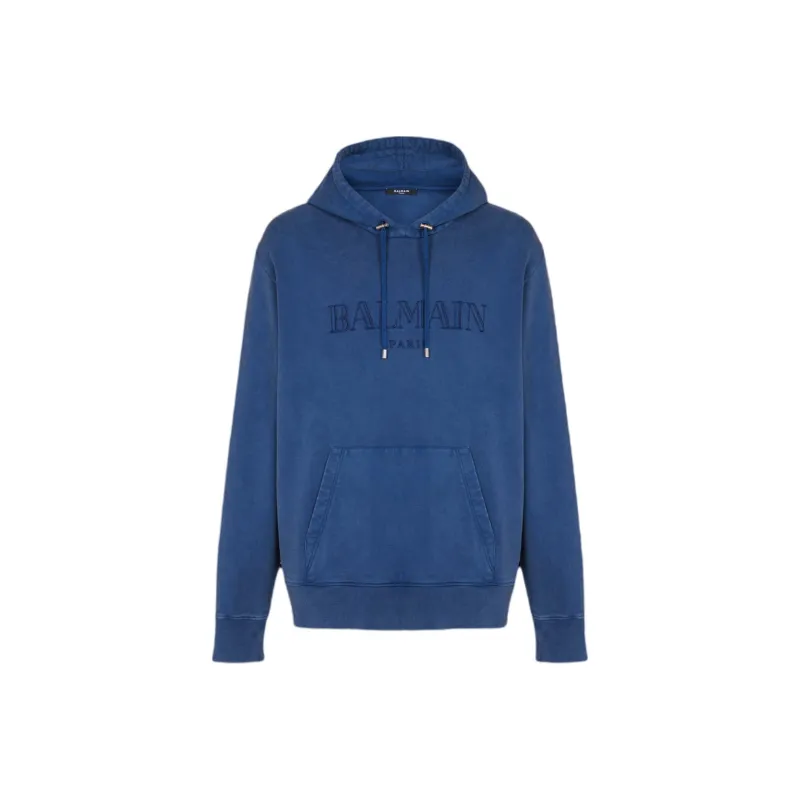 BALMAIN Vintage Logo Embroidered Hoodie-0