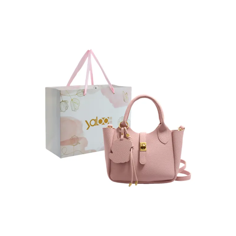 Yalu PU Shoulder Bag, Crossbody Bag, Handbag Unisex Ecru/Gray/Black/Pink-16
