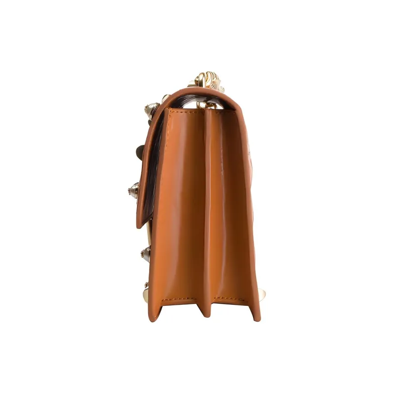 PINKO Leather Swallow Bag, Shoulder Bag Women's Orange-2