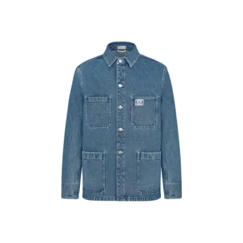 DIOR Logo Embroidered Denim Overshirt