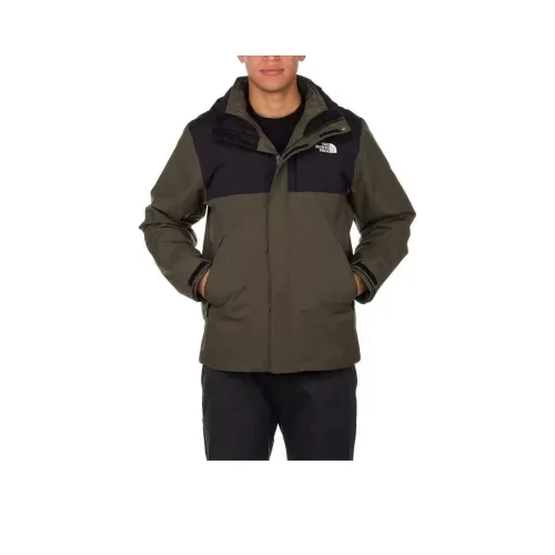 THE NORTH FACE Outdoor Hiking Waterproof And Warm Windbreaker Jacket Men's New Gray Green