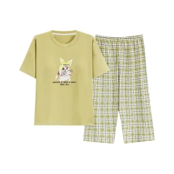 MADALLO Pajama Set Women's Yellow Green