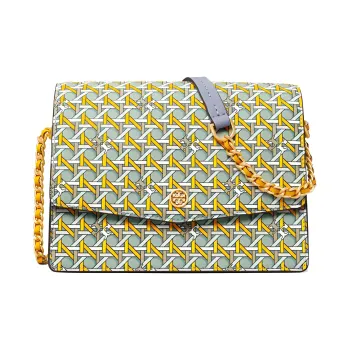 TORY BURCH Robinson Cow Leather Shoulder Bag Mini Women's Blue