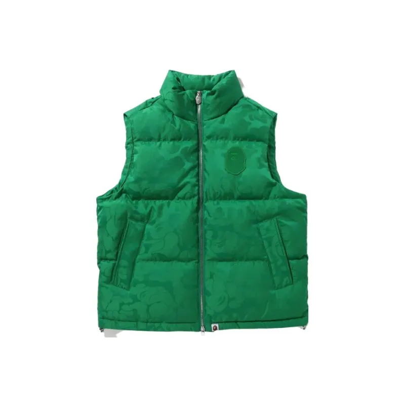 A BATHING APE Tonal Solid Camo Puffer Down Vest Men's-3