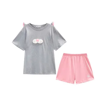 YSO Cool Cat Series Pajama Set Women's Dark Heather Gray