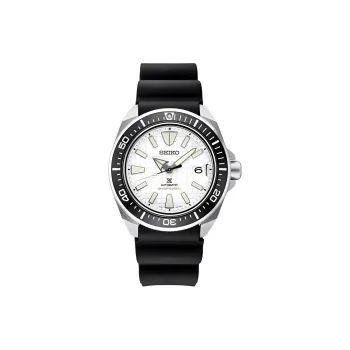 SEIKO Prospex Collection Automatic Mechanical Movement Silicone Strap Watch 44mm Men's Watches White Dial
