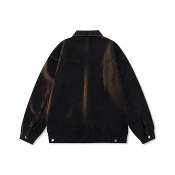 Northend Denim Jacket Unisex Distressed White Black