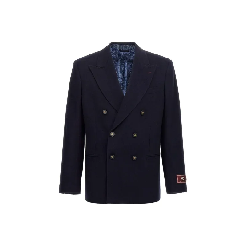 ETRO Double breasted Cashmere Blazer-0