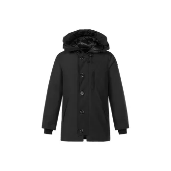Canada Goose Black Mark FW21 Solid Color Hooded Down Jacket Men's Black