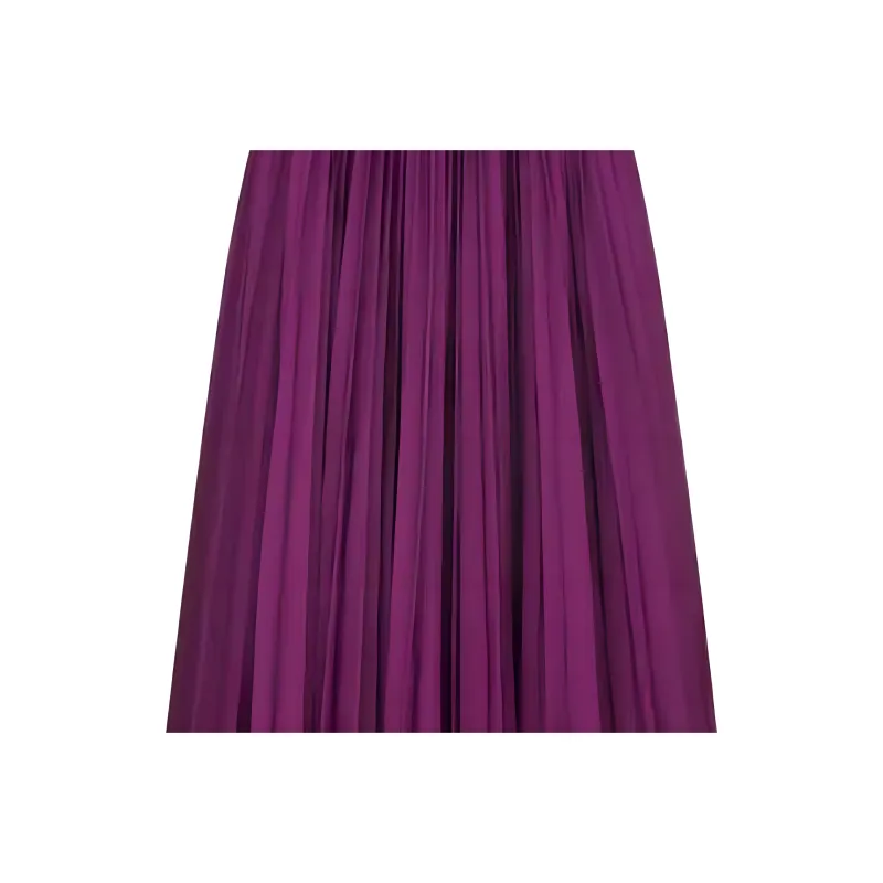 DIOR Mid Length Pleated Skirt Casual Long Skirts Women's Purple-3