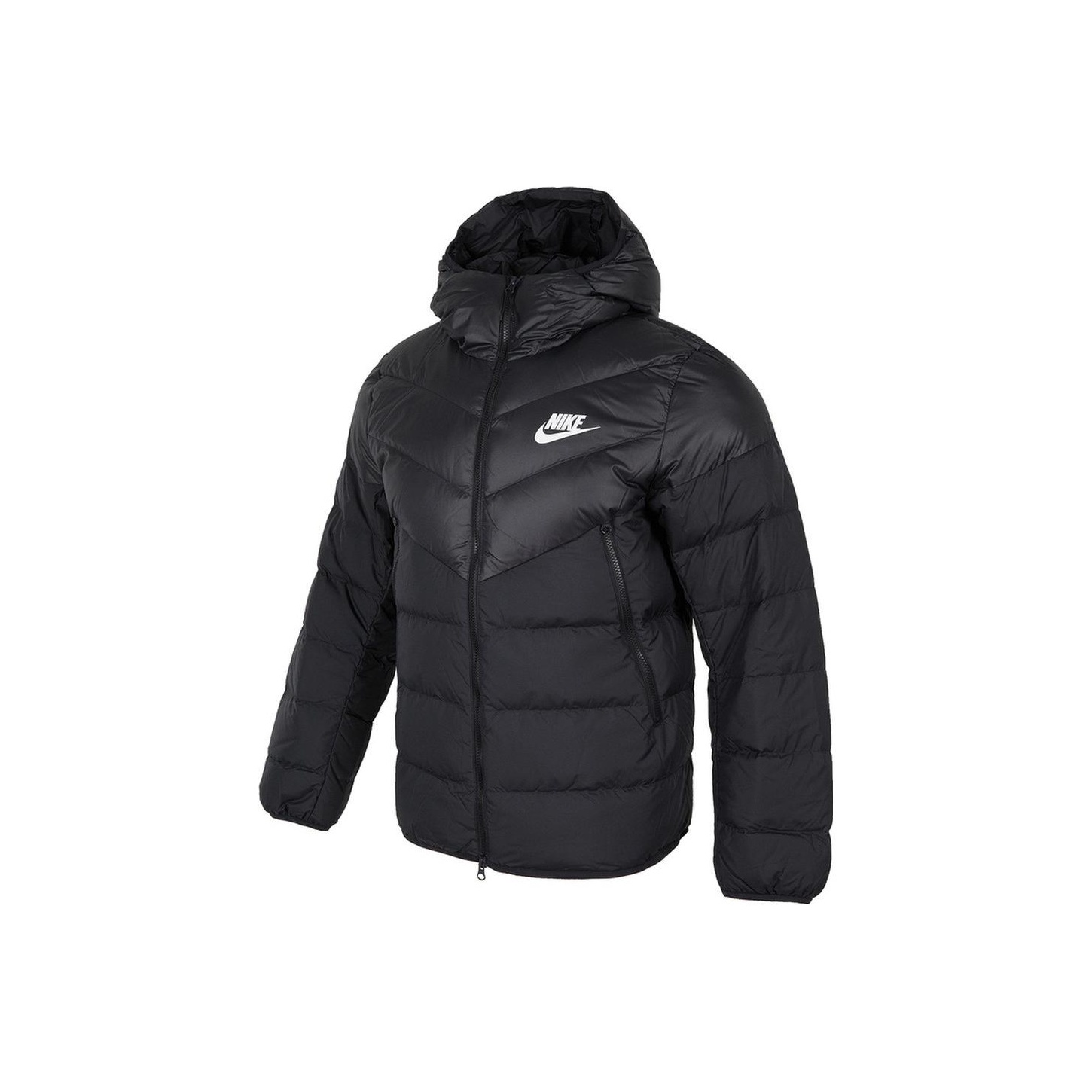 Nike Men Logo Casual Hooded Down Jacket Black L - POIZON