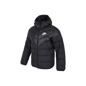 Nike Men Logo Casual Hooded Down Jacket Black