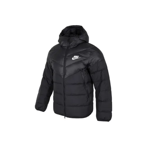 Nike Men Logo Casual Hooded Down hood Black