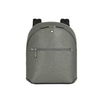 MONTBLANC Leather Backpack Mini Unisex Elegant Gray