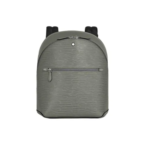 MONTBLANC Leather Backpack Mini Unisex Elegant Gray