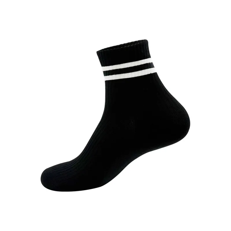 KANTANZHE Mid Calf Socks Unisex Combo Set Black-0