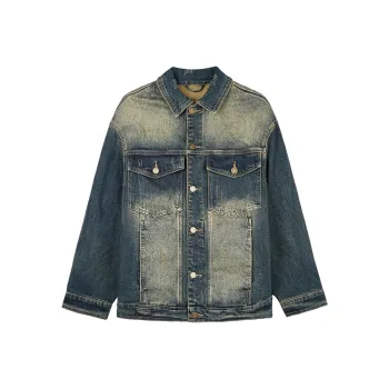 Wit Denim Jackets Men Blue