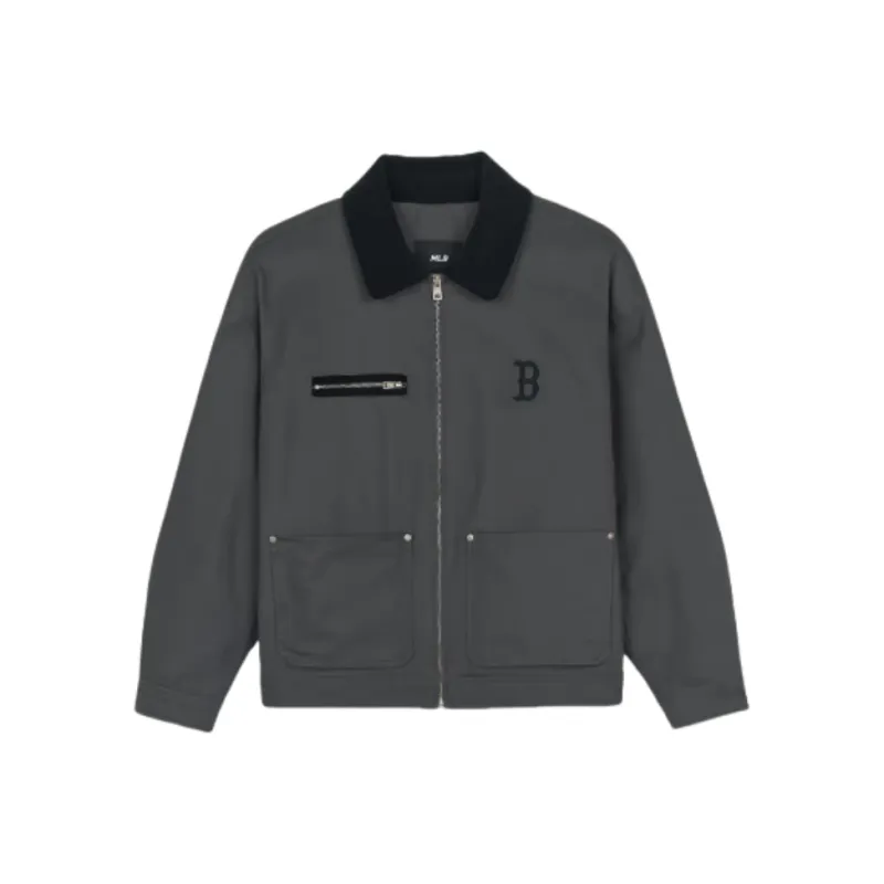MLB x KARA Basic Boston Red Sox Jacket Unisex Dark Gray-0
