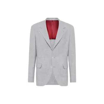 Brunello Cucinelli Single Breasted Curved Hem Blazer