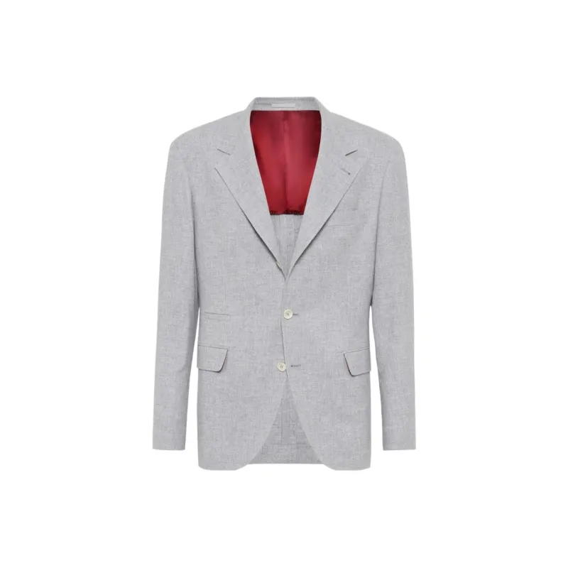 Brunello Cucinelli Single Breasted Curved Hem Blazer-0